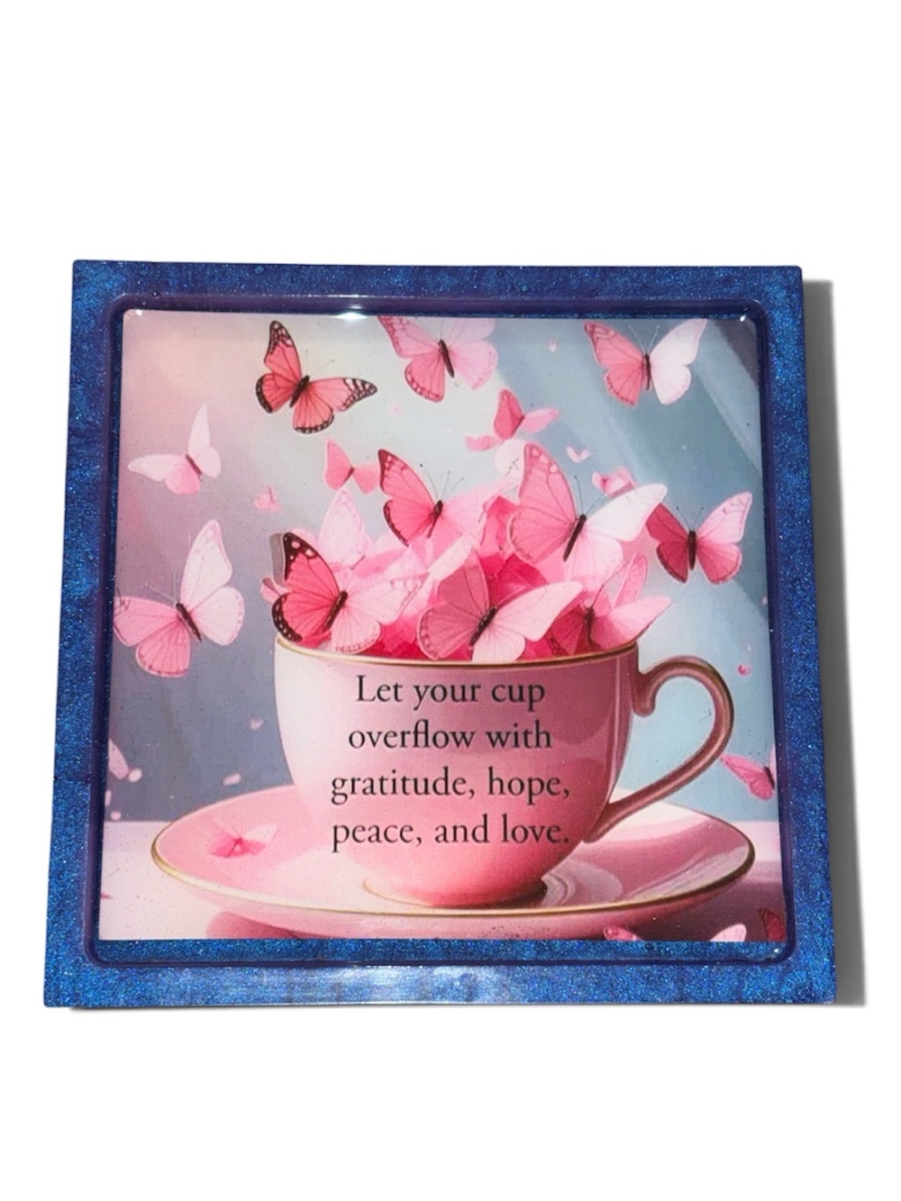 NORE’S NOVELTIES Single Handcrafted Square Coasters “MARIPOSA”